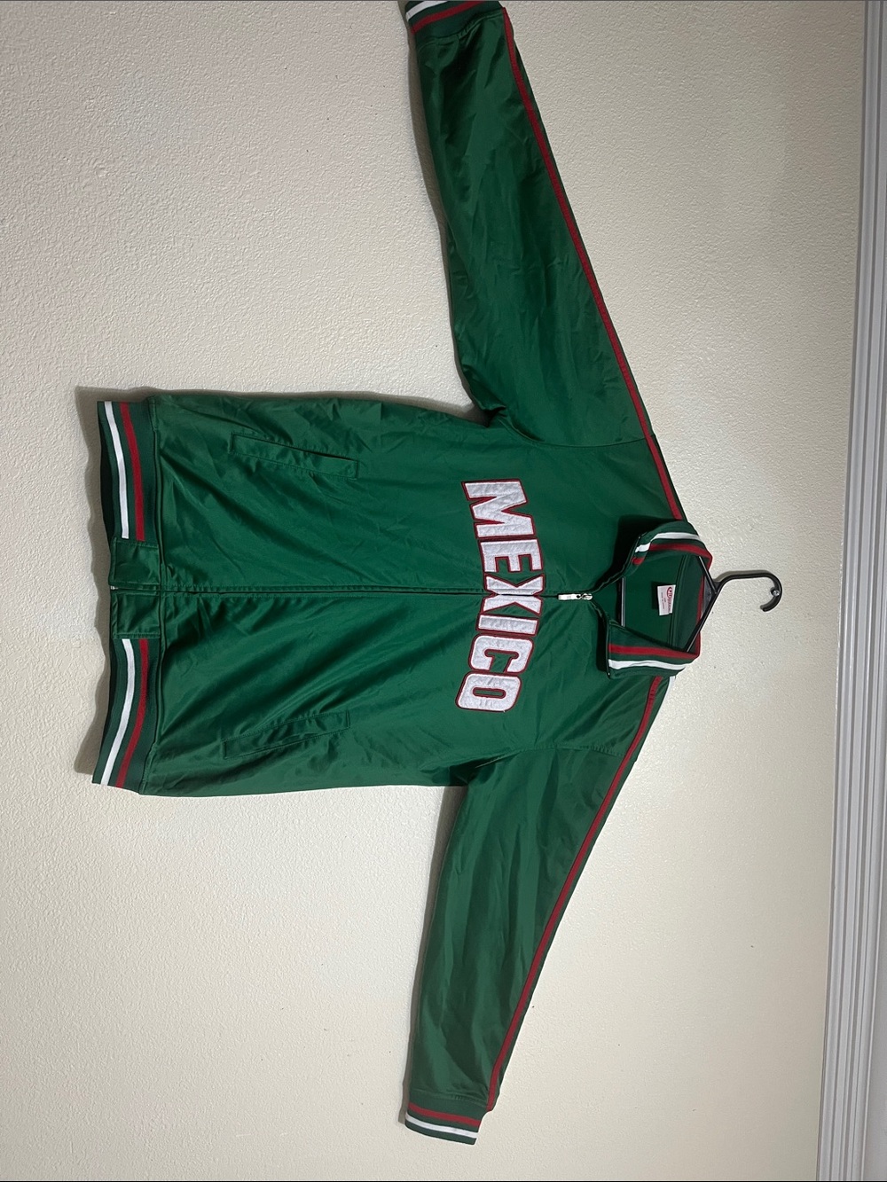 Choices Green Track Jacket with Red and White Trim